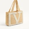 Valentino Garavani Viva Superstar Medium Shopping Bag In Raffia