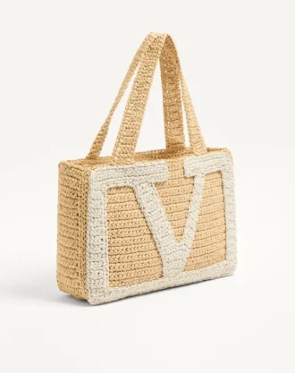 Valentino Garavani Viva Superstar Medium Shopping Bag In Raffia