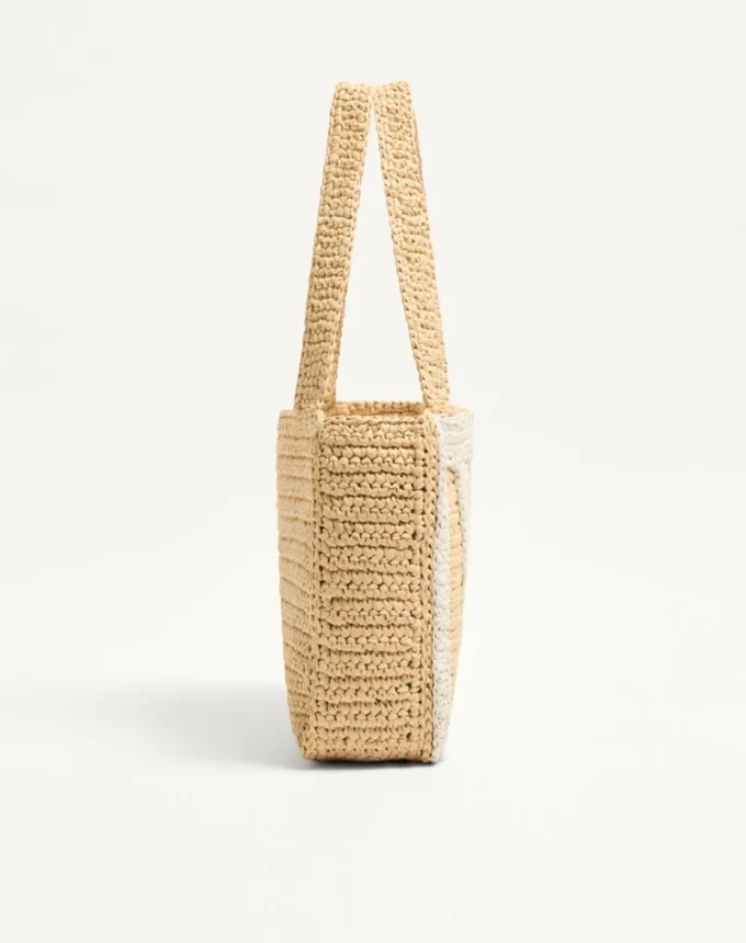 Valentino Garavani Viva Superstar Medium Shopping Bag In Raffia