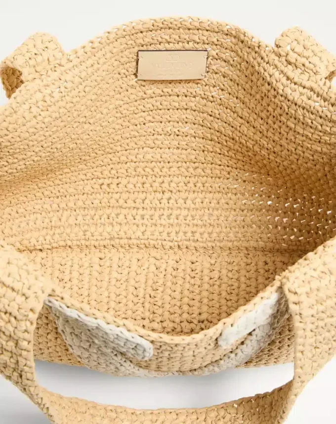 Valentino Garavani Viva Superstar Medium Shopping Bag In Raffia