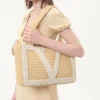 Valentino Garavani Viva Superstar Medium Shopping Bag In Raffia