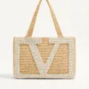 Valentino Garavani Viva Superstar Medium Shopping Bag In Raffia