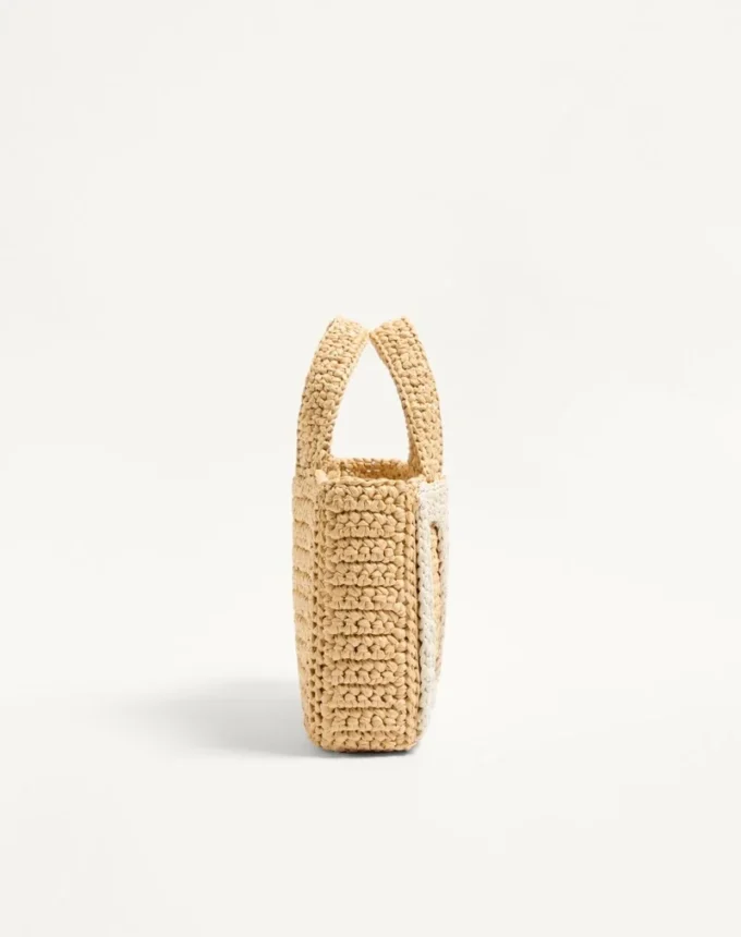 Valentino Garavani Viva Superstar Small Shopping Bag In Raffia