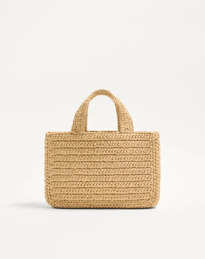 Valentino Garavani Viva Superstar Small Shopping Bag In Raffia