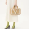 Valentino Garavani Viva Superstar Small Shopping Bag In Raffia