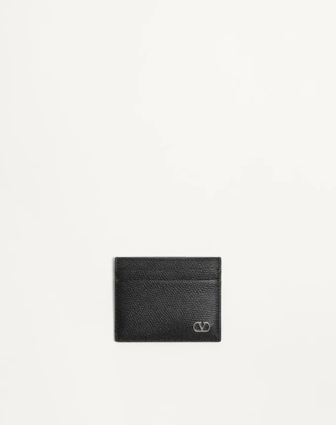 Valentino Garavani Vlogo Signature Cardholder In Grainy Calfskin
