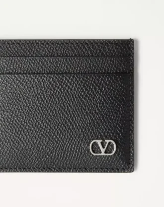 Valentino Garavani Vlogo Signature Cardholder In Grainy Calfskin
