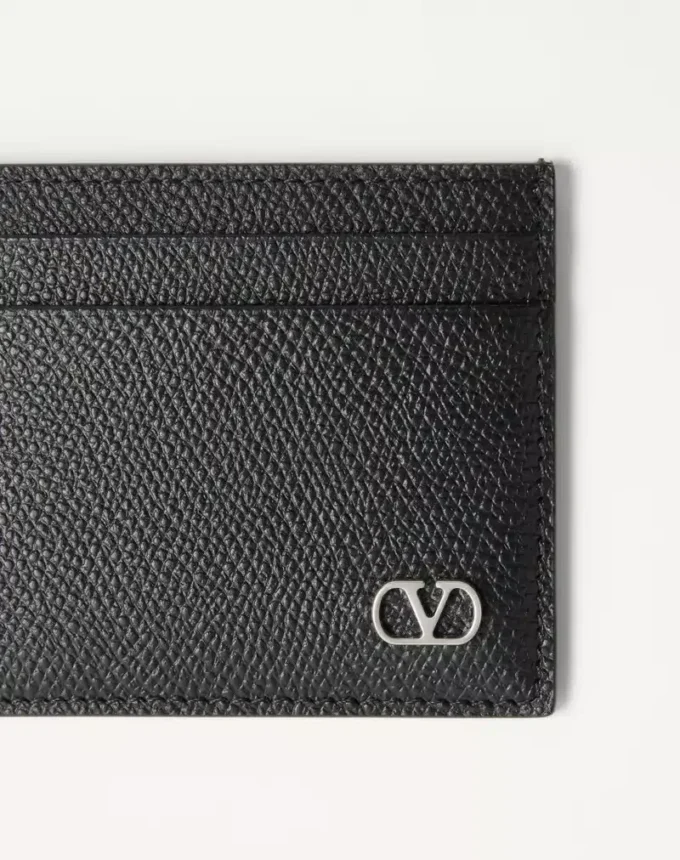 Valentino Garavani Vlogo Signature Cardholder In Grainy Calfskin