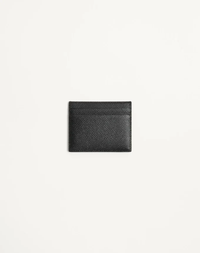Valentino Garavani Vlogo Signature Cardholder In Grainy Calfskin