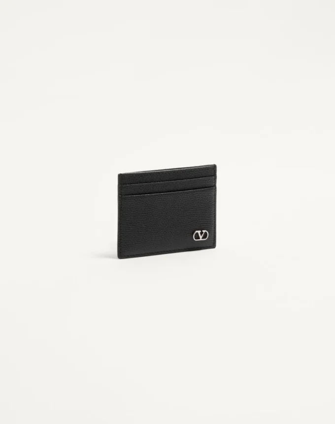 Valentino Garavani Vlogo Signature Cardholder In Grainy Calfskin