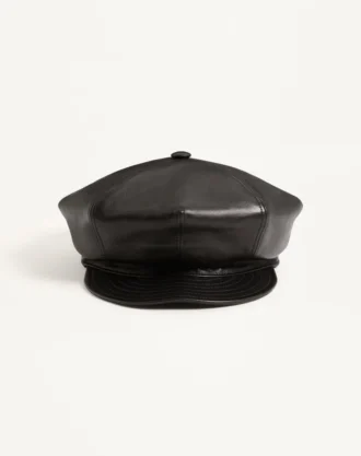 Valentino Garavani Vlogo Signature Leather Cap