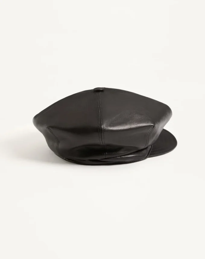 Valentino Garavani Vlogo Signature Leather Cap