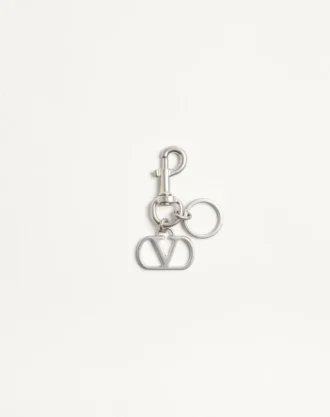 Valentino Garavani Vlogo Signature Metal Bag Charm With Key Ring