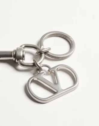Valentino Garavani Vlogo Signature Metal Bag Charm With Key Ring