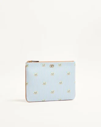 Valentino Garavani VLogo Signature pouch in grainy calfskin with Le Chat de la Maison print