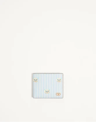 Valentino Garavani Vlogo Signature Wallet in grainy calfskin with Le Chat De La Maison print