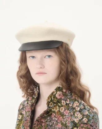 Valentino Garavani VLogo Signature Wool Cap with Leather Visor