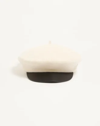 Valentino Garavani VLogo Signature Wool Cap with Leather Visor