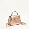 Valentino Garavani Vsling Mini Handbag In Laminated Grainy Calfskin With Jewel Logo