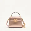 Valentino Garavani Vsling Mini Handbag In Laminated Grainy Calfskin With Jewel Logo