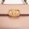 Valentino Garavani Vsling Mini Handbag In Laminated Grainy Calfskin With Jewel Logo