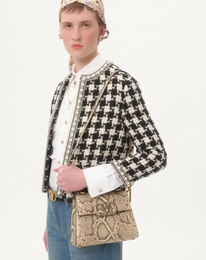 Valentino Garavani Vsling Small Python Handbag