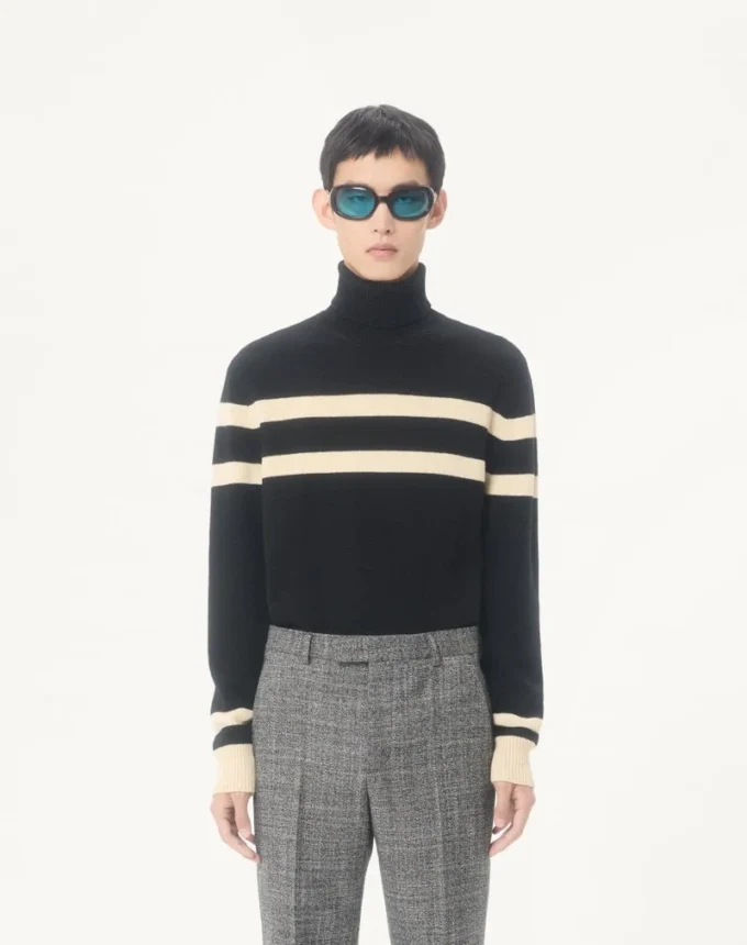 Valentino High-Neck Wool Sweater With Vlogo Embroidery
