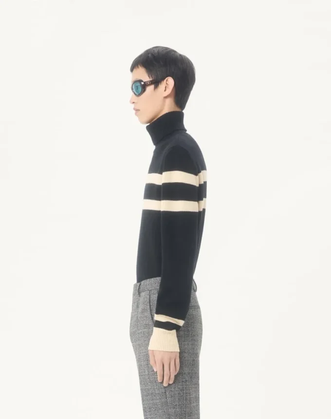Valentino High-Neck Wool Sweater With Vlogo Embroidery