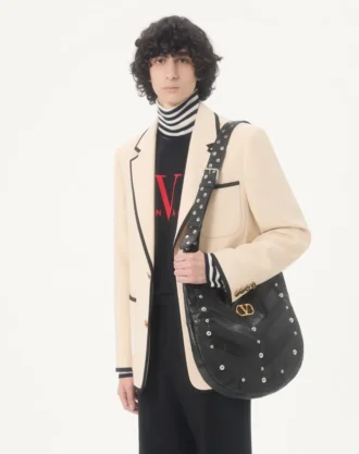 Valentino High-Neck Wool Sweater With Vlogo Patch