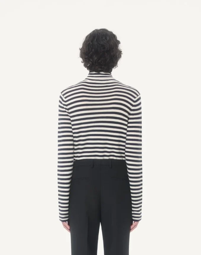 Valentino High-Neck Wool Sweater With Vlogo Patch