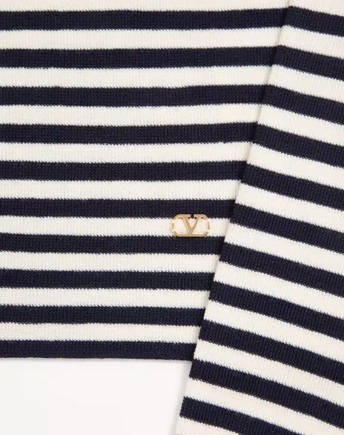 Valentino High-Neck Wool Sweater With Vlogo Patch