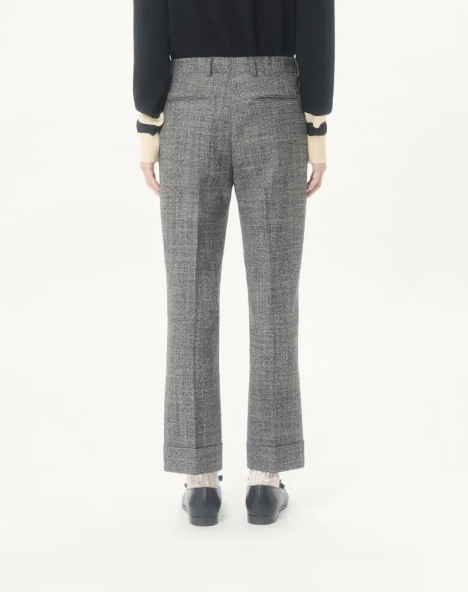 Valentino Mouliné Wool Pants with Cuffs Valentino Mouliné Wool Pants with Cuffs