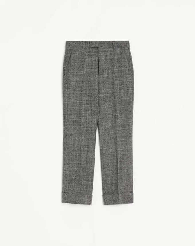 Valentino Mouliné Wool Pants with Cuffs Valentino Mouliné Wool Pants with Cuffs