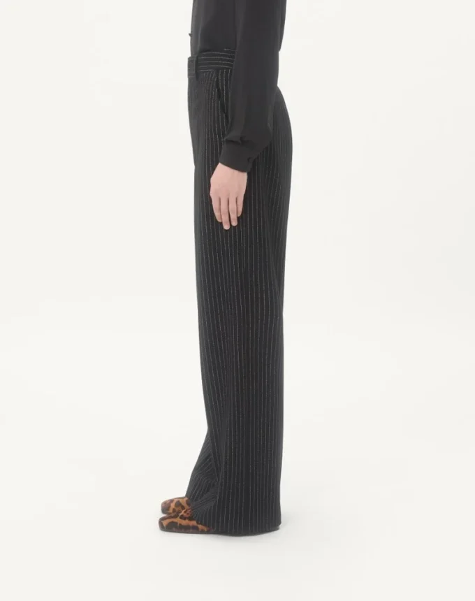 Valentino Pinstripe Trousers In Wool And Silk Valentino Pinstripe Trousers In Wool And Silk