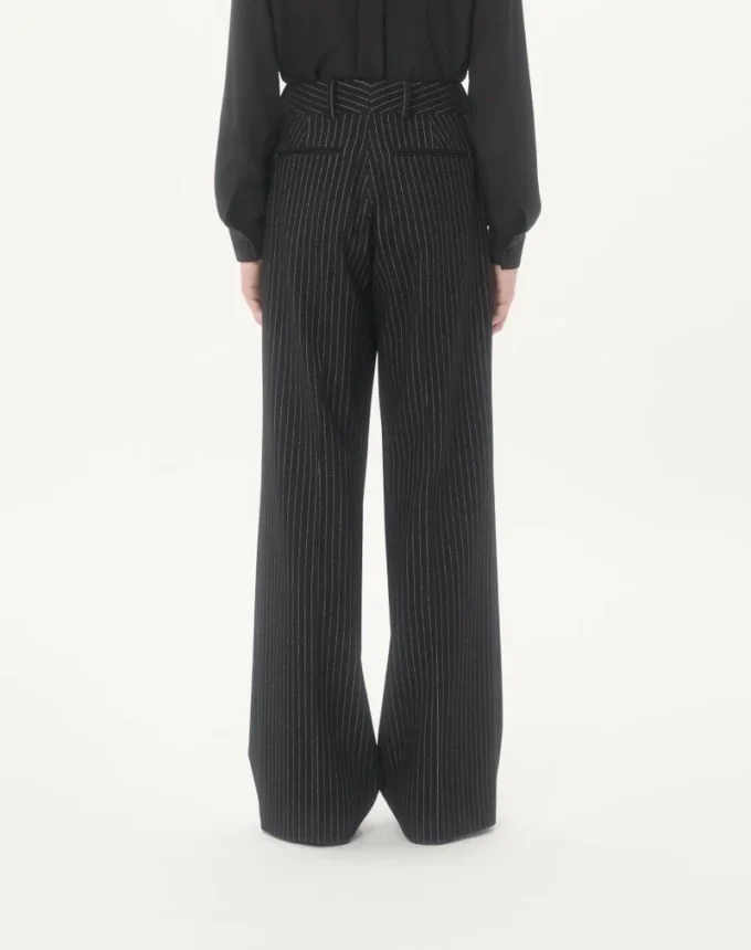 Valentino Pinstripe Trousers In Wool And Silk Valentino Pinstripe Trousers In Wool And Silk
