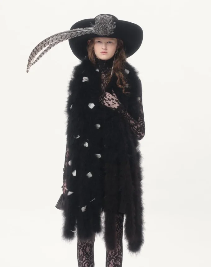 Valentino Scarf With Turkey And Goose Feathers