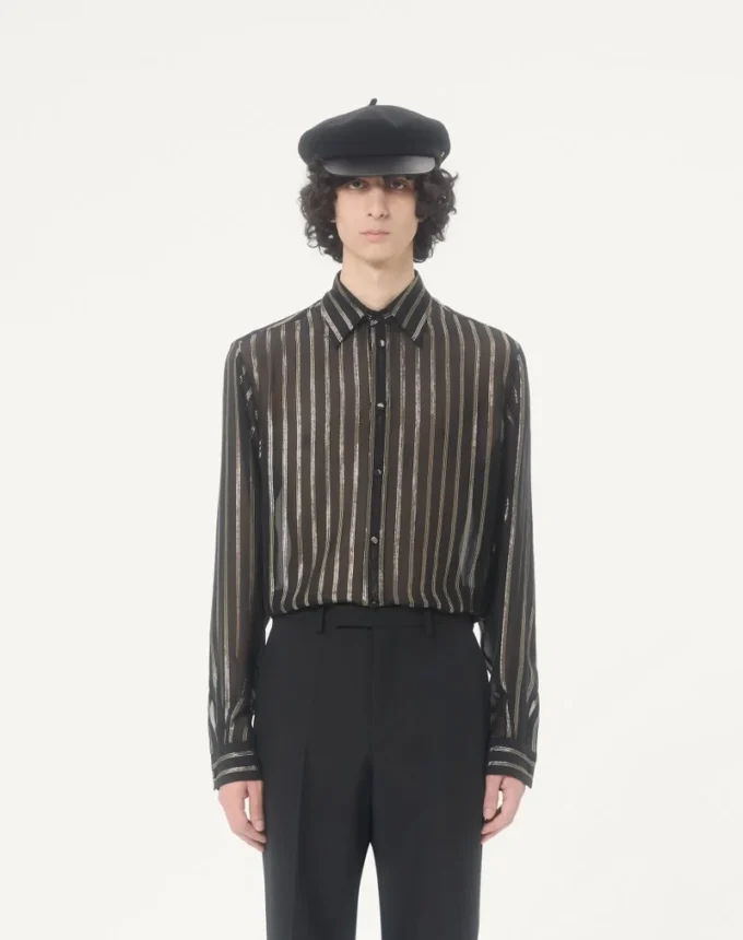 Valentino Silk Chiffon & Lurex Shirt