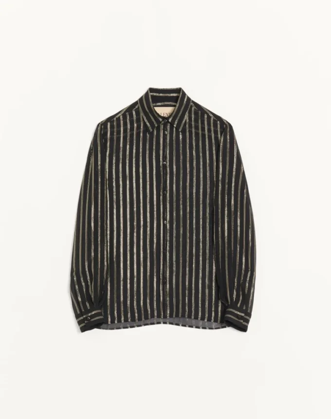 Valentino Silk Chiffon & Lurex Shirt