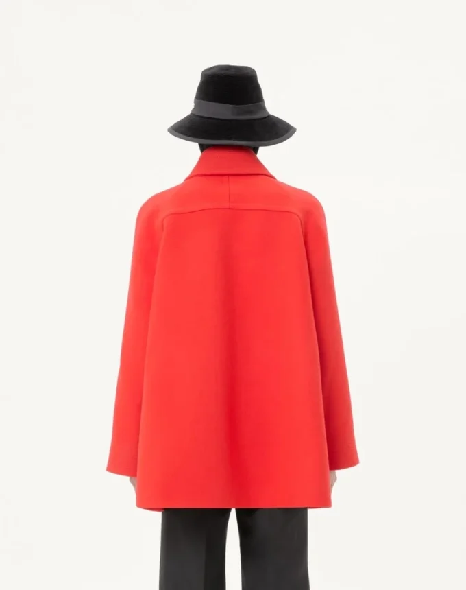 Valentino Single-Breasted Coat In Wool Drap