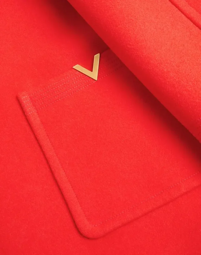 Valentino Single-Breasted Coat In Wool Drap