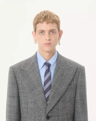 Valentino Single-Breasted Mouliné Wool Jacket