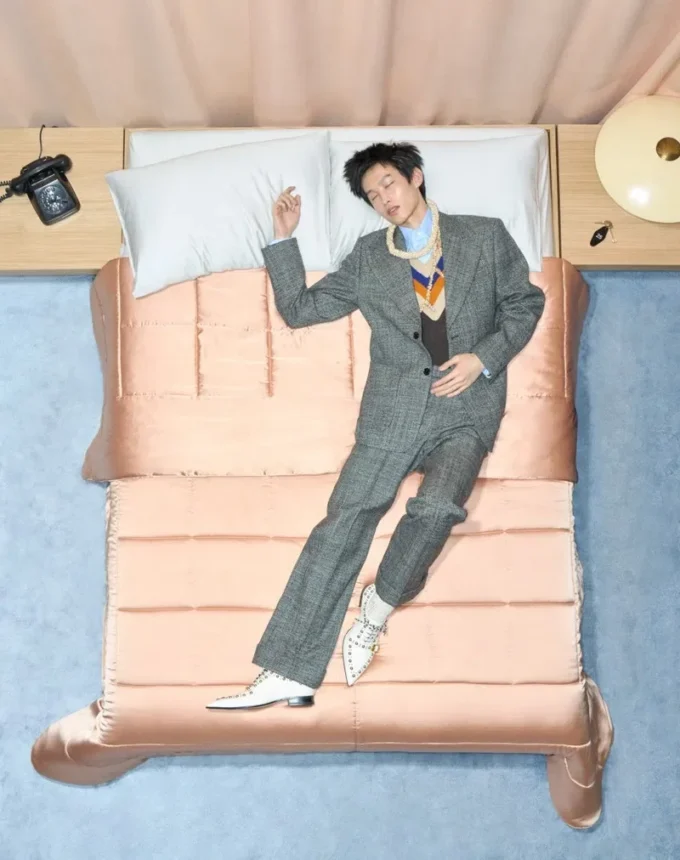 Valentino Single-Breasted Mouliné Wool Jacket