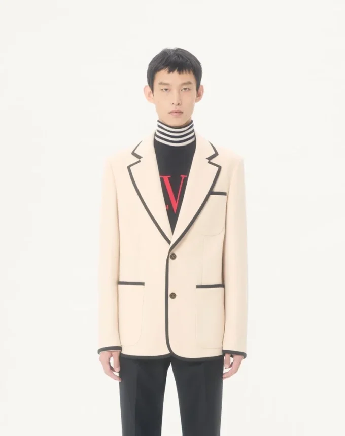 Valentino Single-Breasted Wool Gabardine Jacket Valentino Single-Breasted Wool Gabardine Jacket