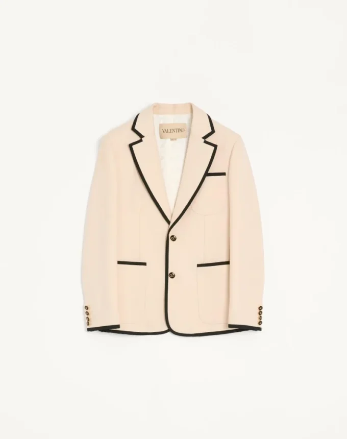 Valentino Single-Breasted Wool Gabardine Jacket Valentino Single-Breasted Wool Gabardine Jacket