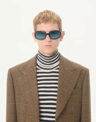 Valentino Single-Breasted Wool Jacket with Glen Plaid Pattern