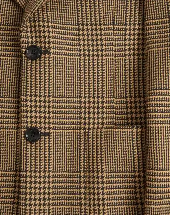 Valentino Single-Breasted Wool Jacket with Glen Plaid Pattern