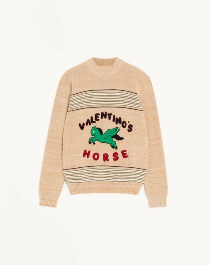 Valentino wool and cotton sweater with Valentino horse patch