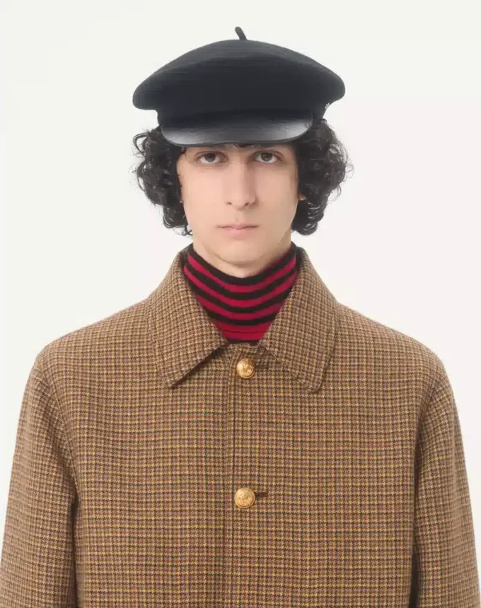 Valentino Wool Bomber Jacket with Houndstooth Pattern Valentino Wool Bomber Jacket with Houndstooth Pattern