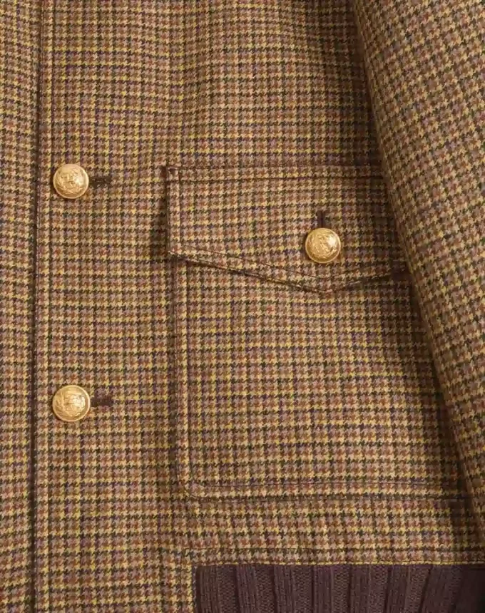 Valentino Wool Bomber Jacket with Houndstooth Pattern Valentino Wool Bomber Jacket with Houndstooth Pattern