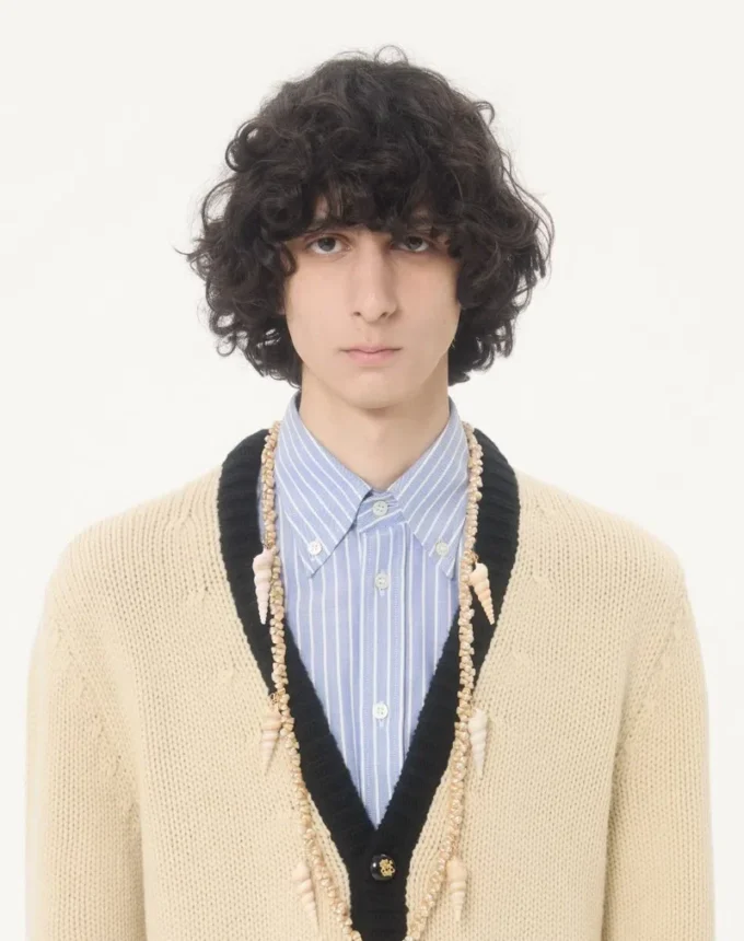 Valentino Wool Cardigan with Embroidered VG